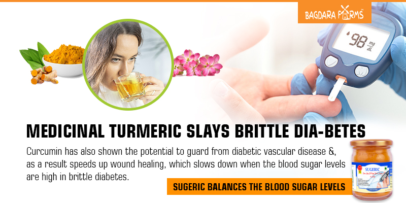 Brittle diabetes , swings in their blood glucose levels , Curcumin Helps In Brittle Diabetes